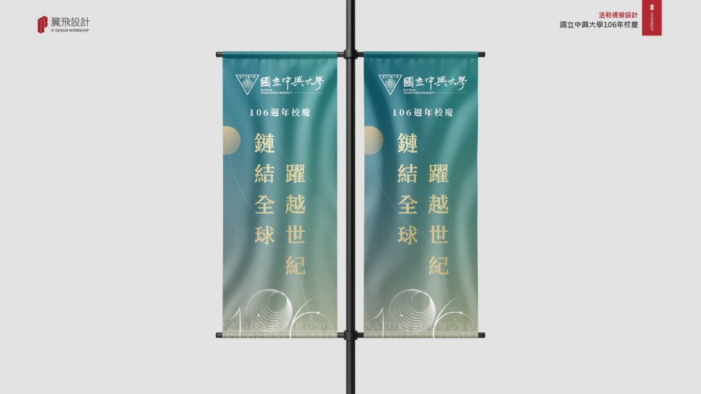 翼飛設計、國立中興大學、興大、活動、展場、校慶、主視覺、設計、平面、規劃、106年